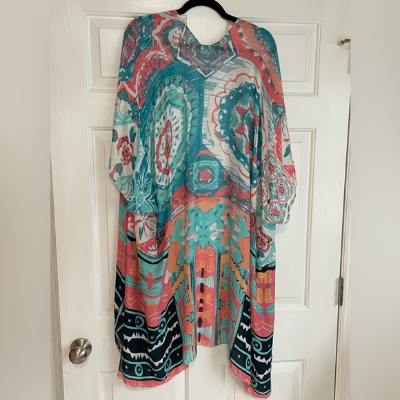 Comfy Luxe Colorful Bohemian Kimono Duster - Picture 2 of 5